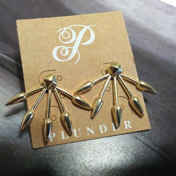 Plunder Gold Fan Earrings - Picture 4 of 4